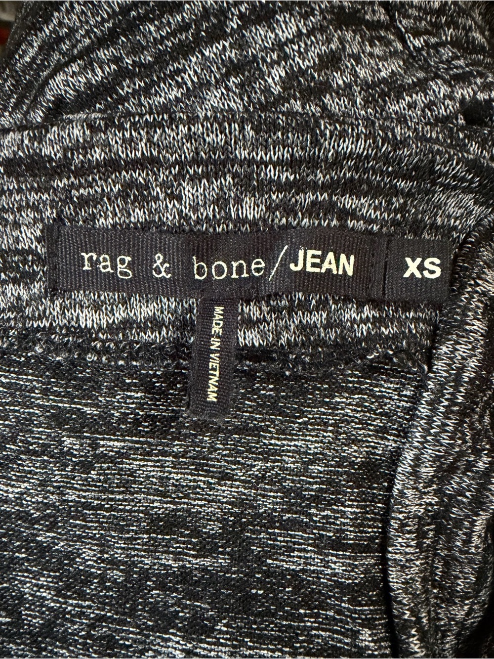 Rag & Bone Gray Black Marled Draped Back Long Sleeve Top Oversized Open Back - Picture 6 of 7